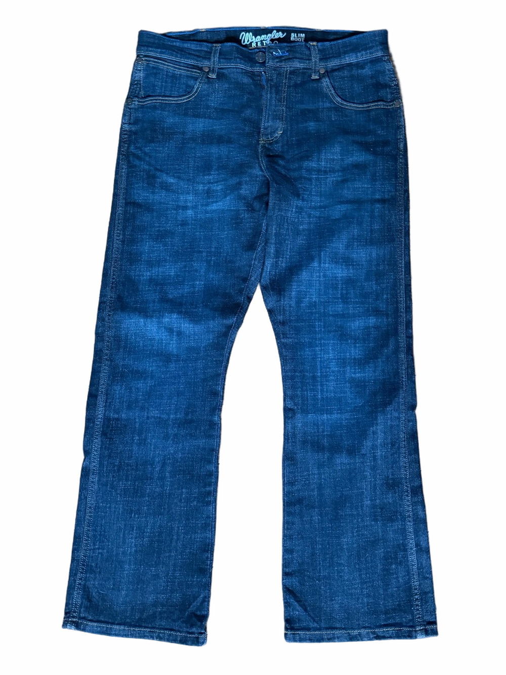 Wrangler Retro Slim Boot Cut Dark Blue Men’s Jeans 34x30